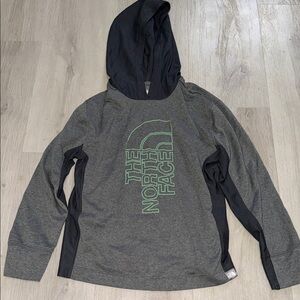 The North Face kids Charcoal and Black long sleeve tee with hood